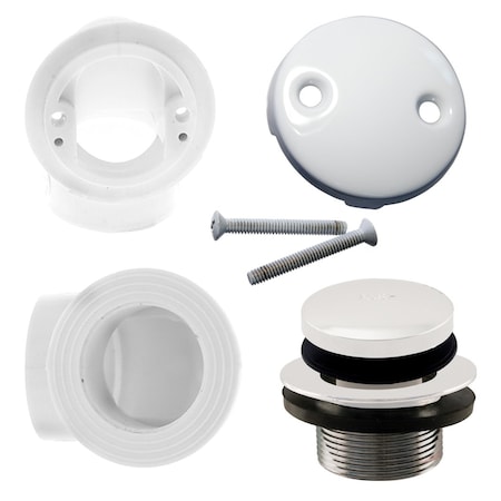 Westbrass Tip Toe Sch. 40 PVC Plumber's Pack W/ Two-Hole Elbow in Powdercoated White D532-50